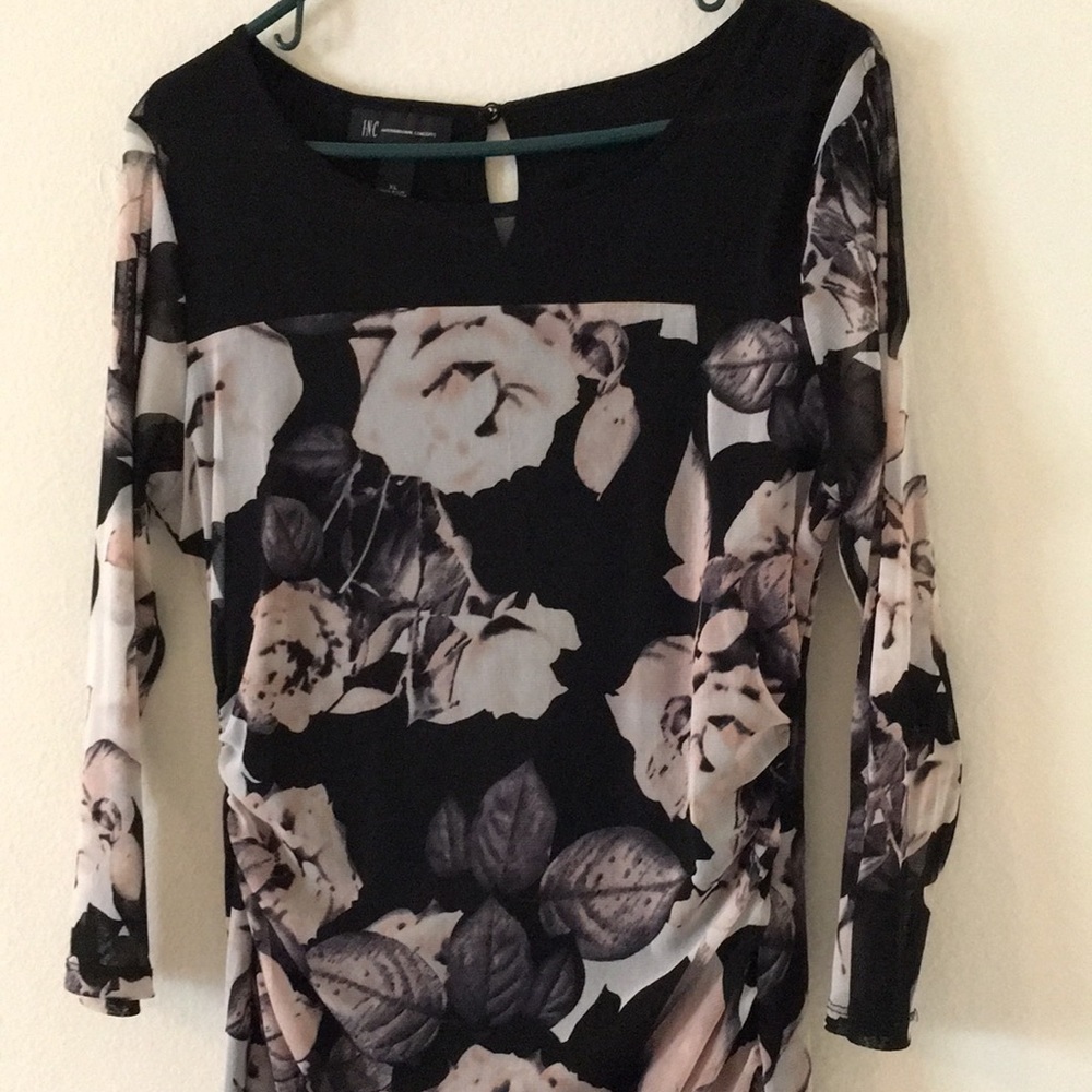 Ruched Floral Top XL